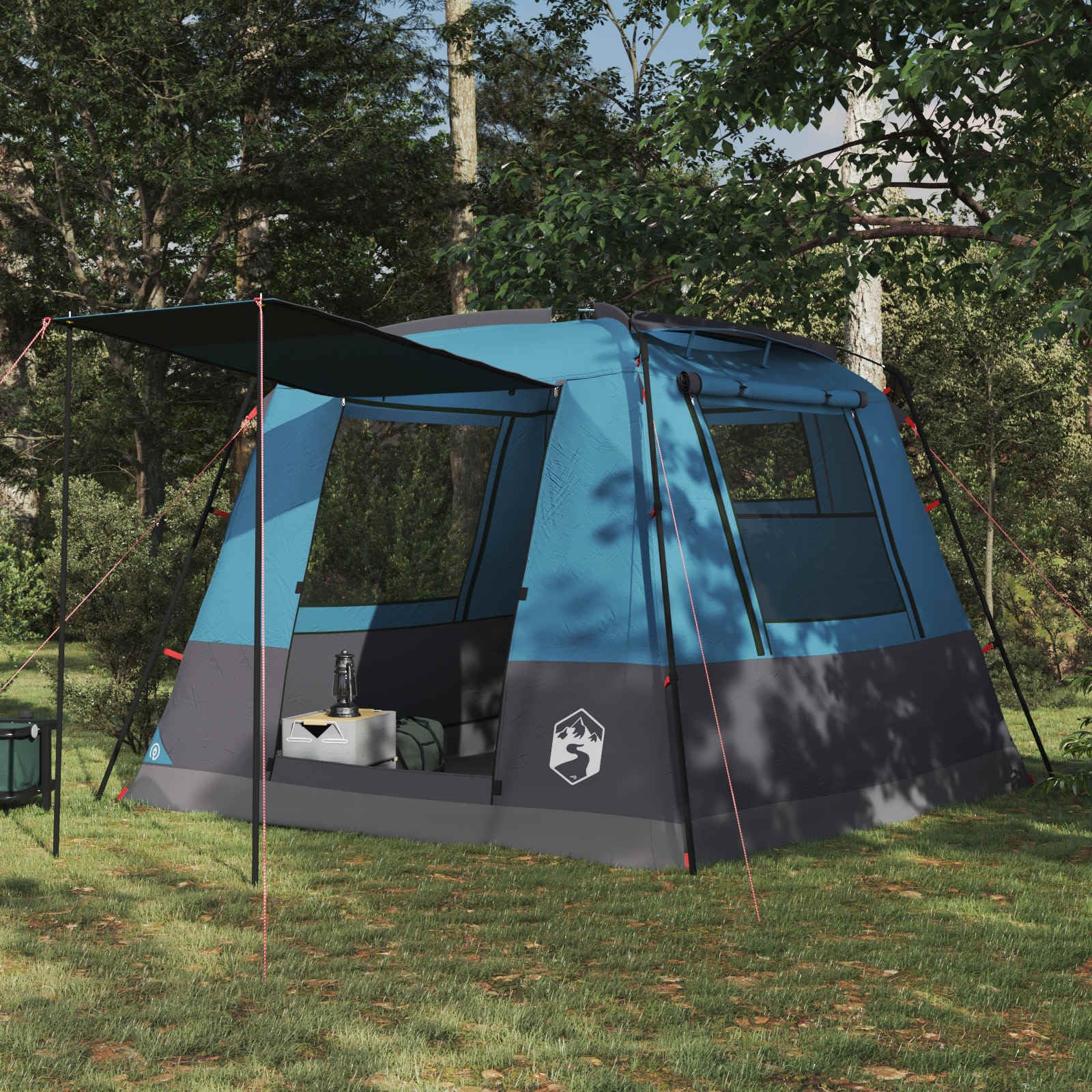 Toilettenzelt Blau 10 Personen Familienzelt,Camping Zelt,Wasserdicht & Winddicht für Trekking,Outdoor