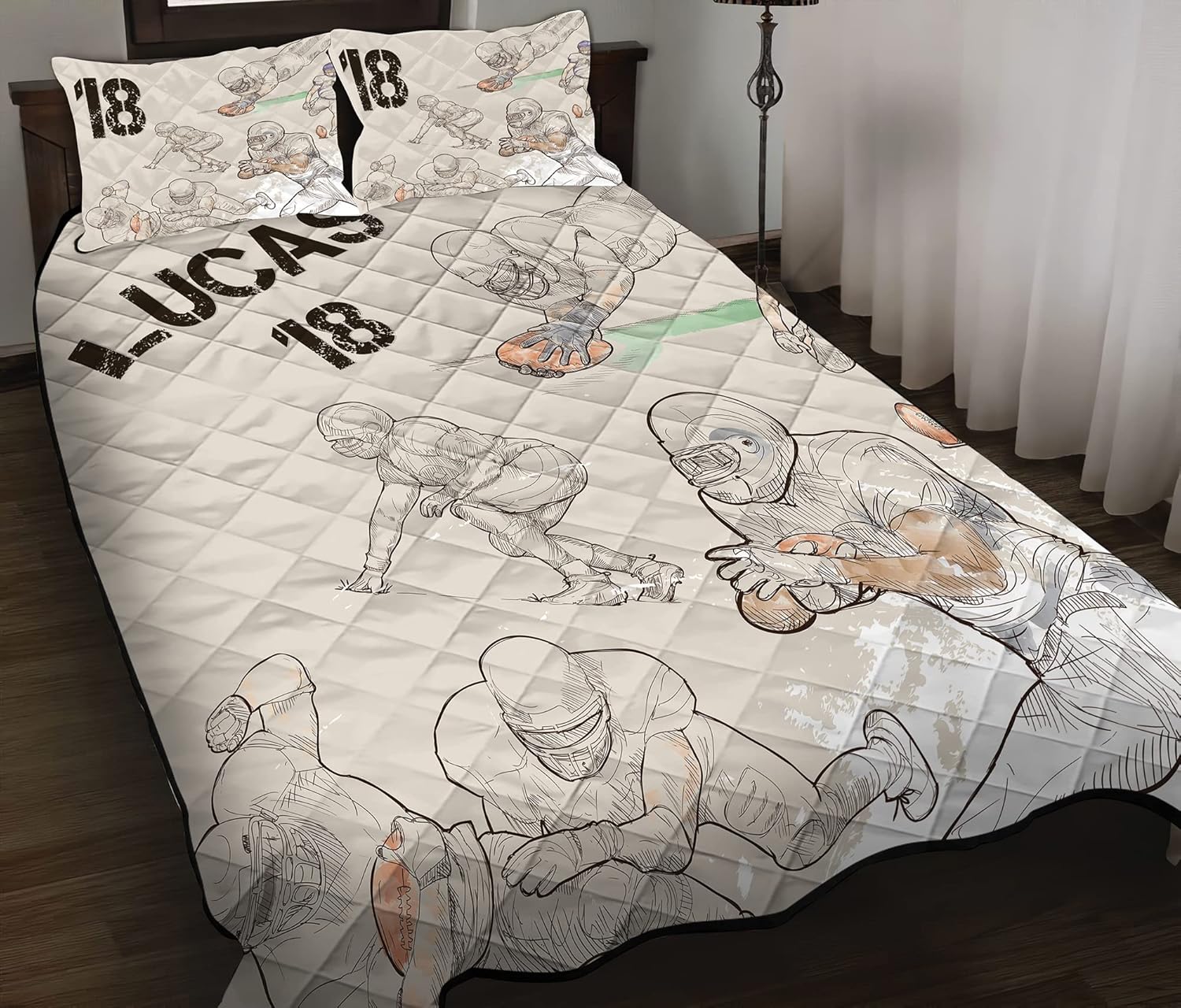 Custom Amazing Footballer Quilt Set With Name Number