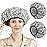 YIZIJIZI 2 Pieces Heat Cap for Deep Conditioning, Conditioning Cap Made of Aluminum Foil for Home and Salon Use, Hair DyeingBlack white stripes