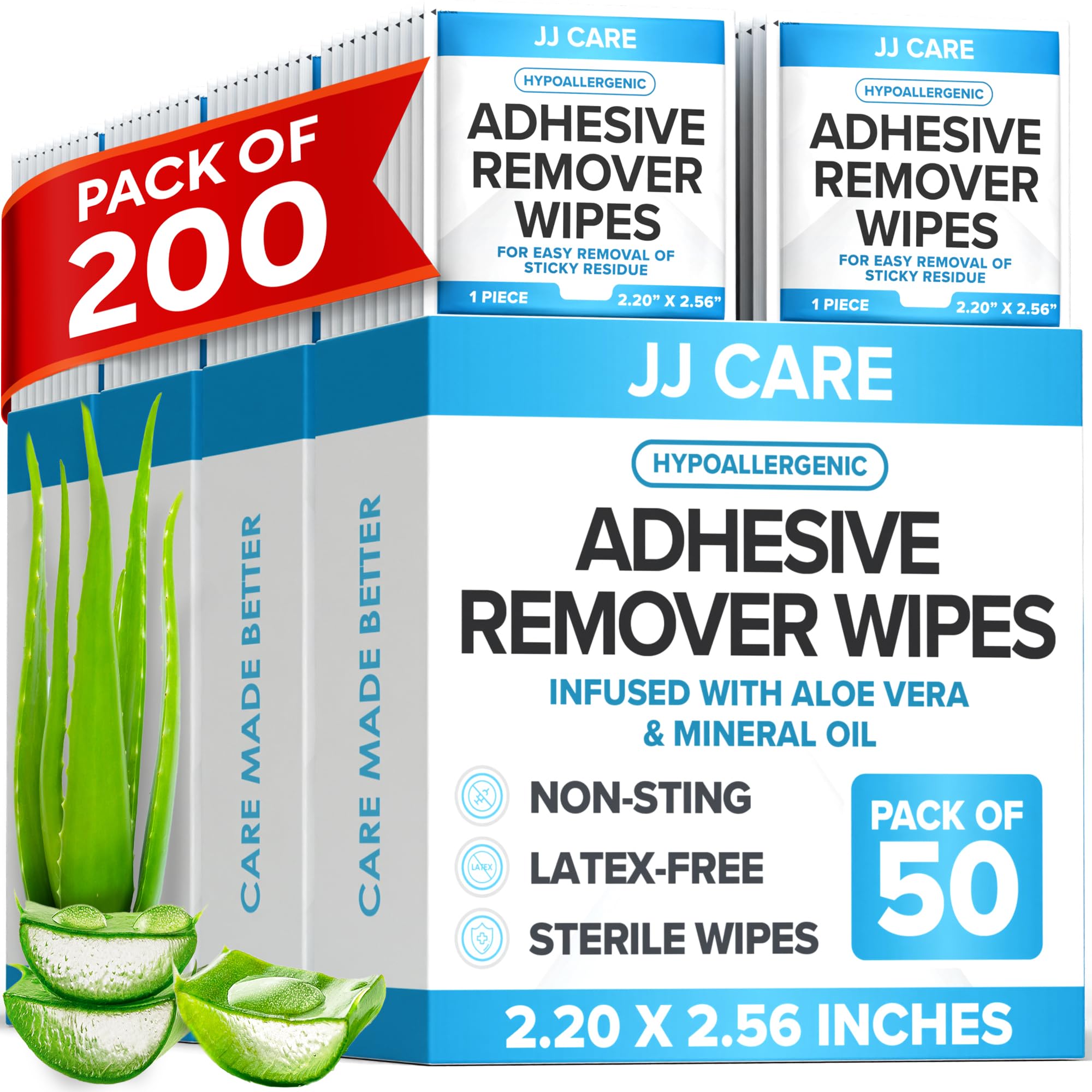 Amazon.com: JJ CARE Adhesive Remover Wipes (Pack of 200) 2.2” x