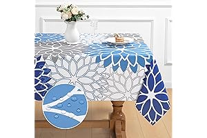 Alishomtll Dahlia Floral Rectangle Tablecloth: The Perfect Summer Accent for Your Outdoor Gatherings