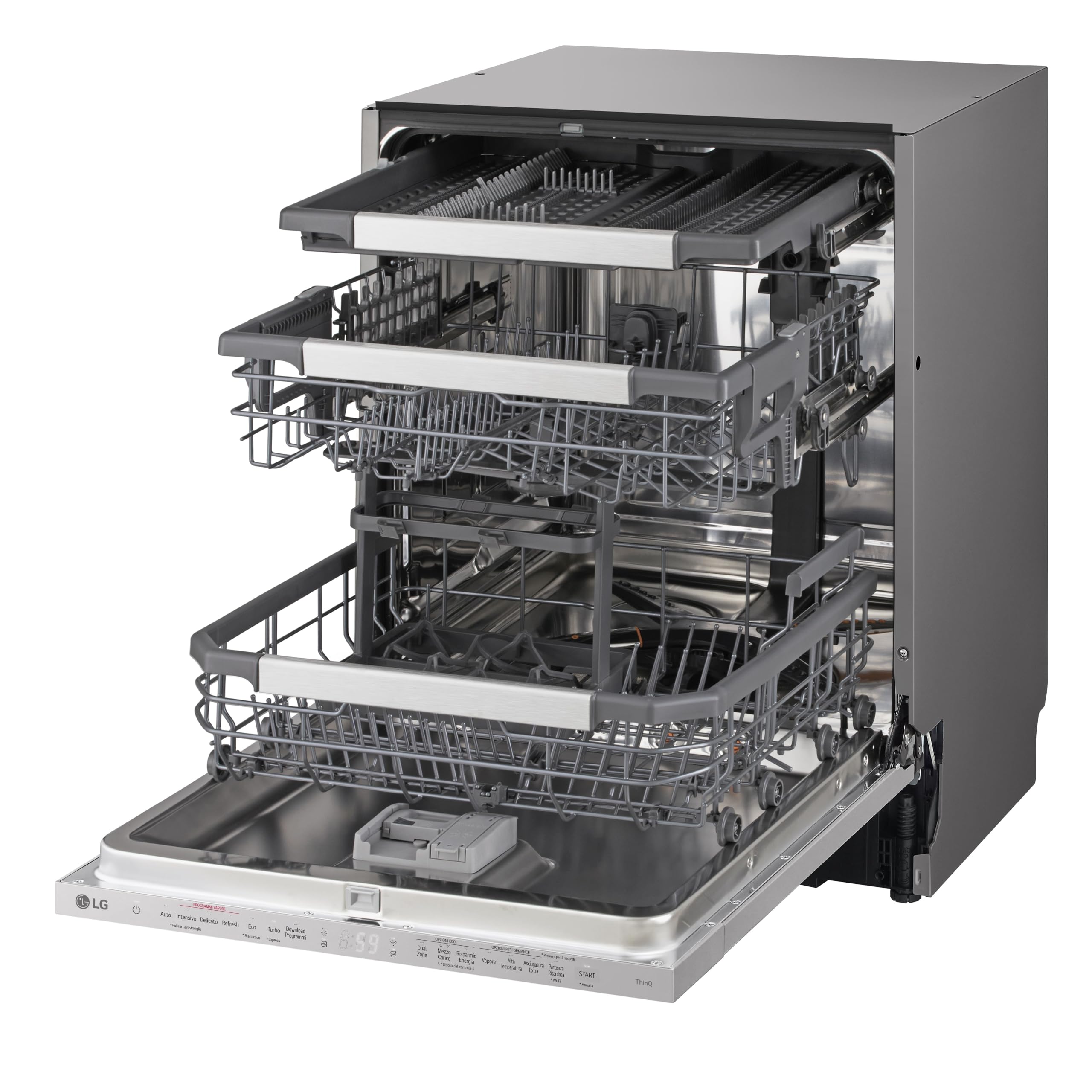 LG DB597TXSW, Lavastoviglie da incasso, Classe A, Noble Steel