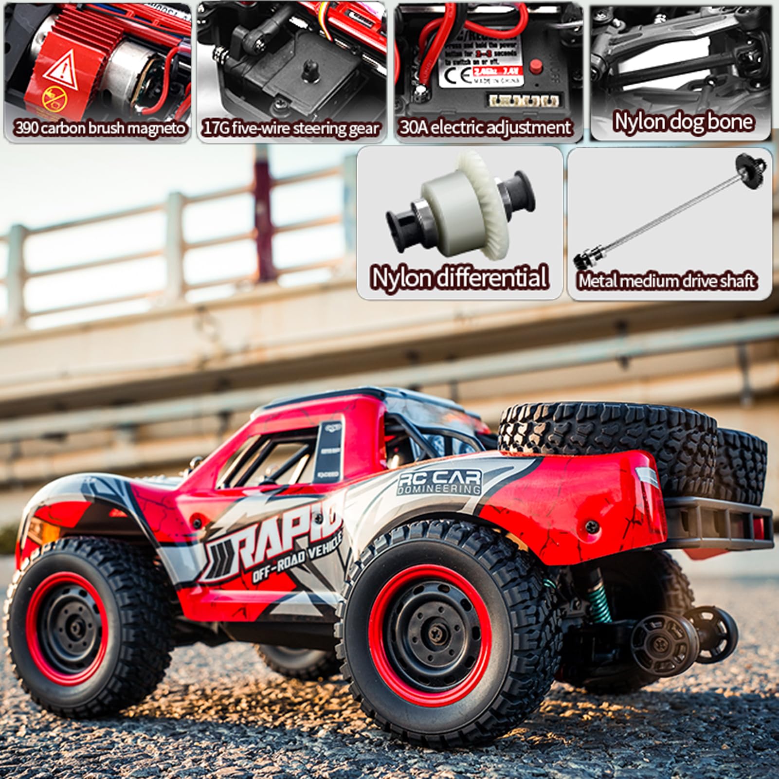 1:14 Brushless RC Auto 50 KMH Rimozione Alta Velocità Auto All Terrain RC Trophy Truck per Adulti Ragazzi 4WD Off-Road Auto telecomandata Buggy Big Short Course (RTR)
