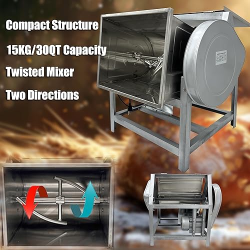 Miniatura 7 de Mezclador eléctrico comercial de la harina de la máquina del mezclador de la masa de 33.1 lbs con el cuenco de inclinación de 90 grados para la masa