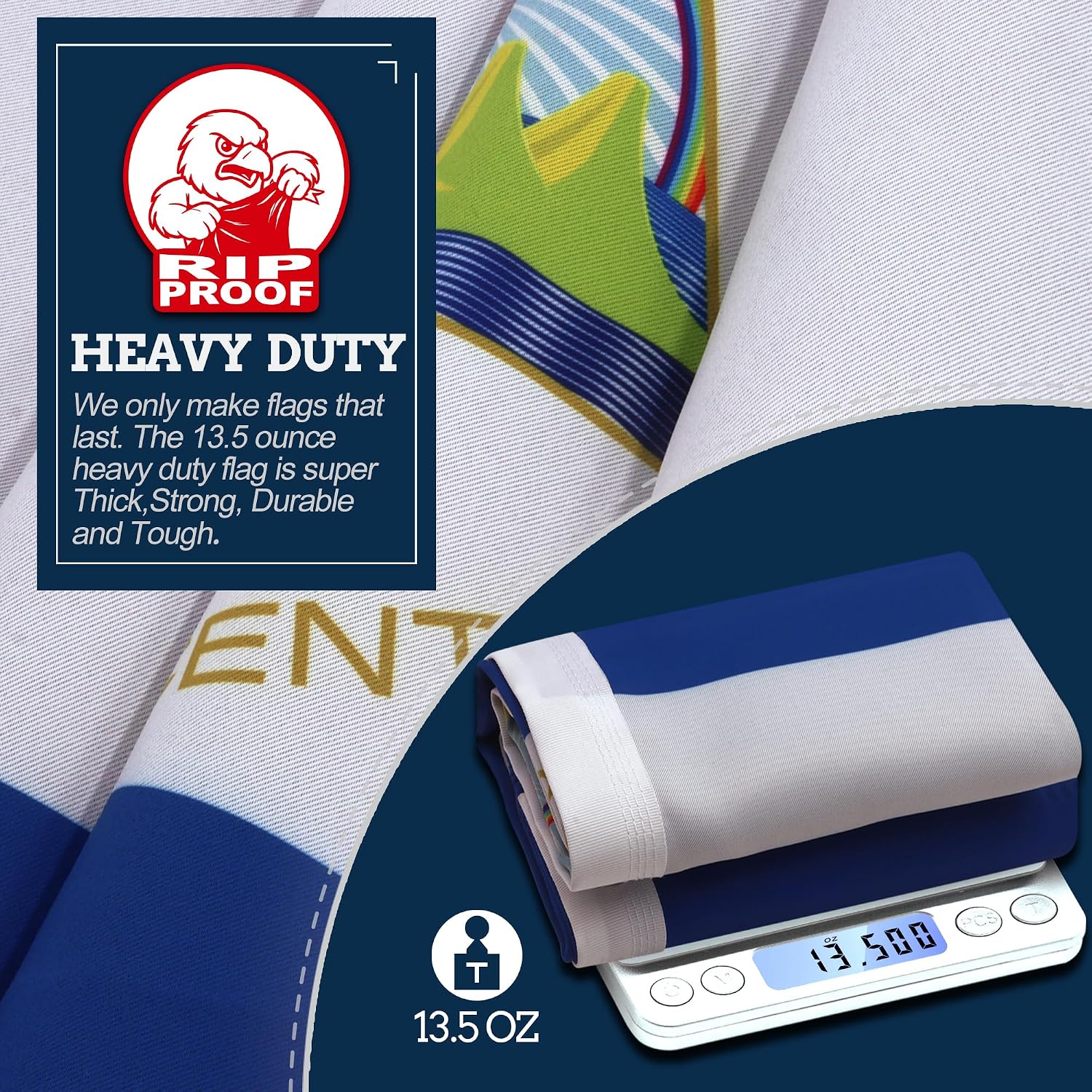Anley Rip-Proof Double Sided 3-Ply Nicaragua Flag 3x5 Foot - Vivid Color, Canvas Header and Wrinkle Resistant - The Strongest, Longest Lasting Nicaraguan National Flags 3 X 5 Ft