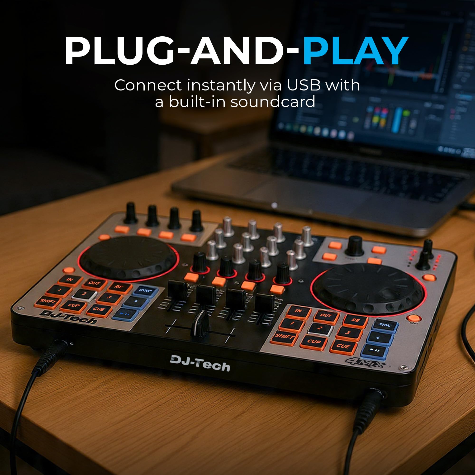 Amazon.com: DJ Tech DJ Controller, USB MIDI 4-Deck Control with
