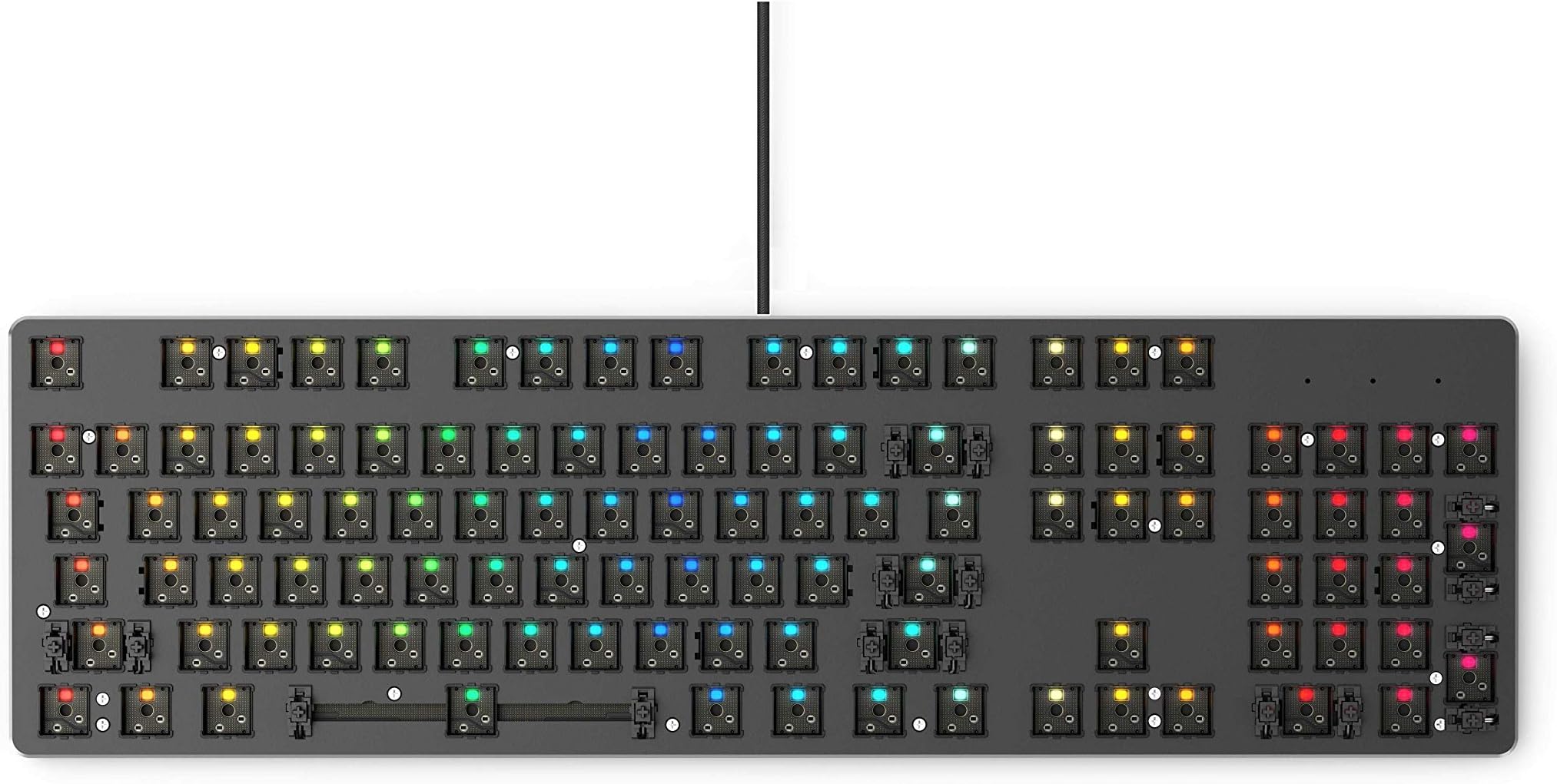 Glorious PC Gaming Race Glorious Custom Gaming Keyboard GMMK 100% Barebone USB Wired Mechanical Keyboard Kit RGB Hot Swappable Switch and Key Cap Metal Top Plate Full Size Black