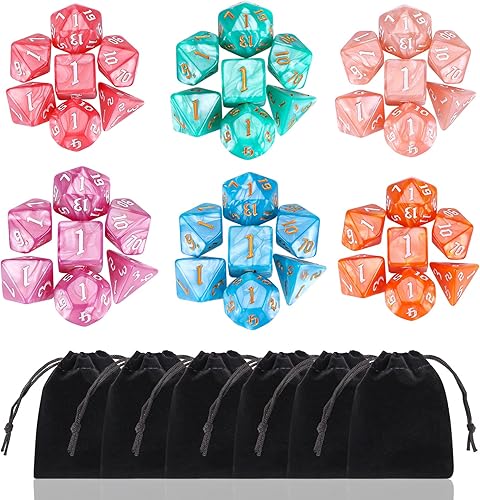 Miniatura 8 de DND - Juego de dados poliédricos de 20 x 7 pulgadas (140 piezas) de dos colores para Dungeons and Dragons DND RPG MTG, juego de mesa de 20 colores