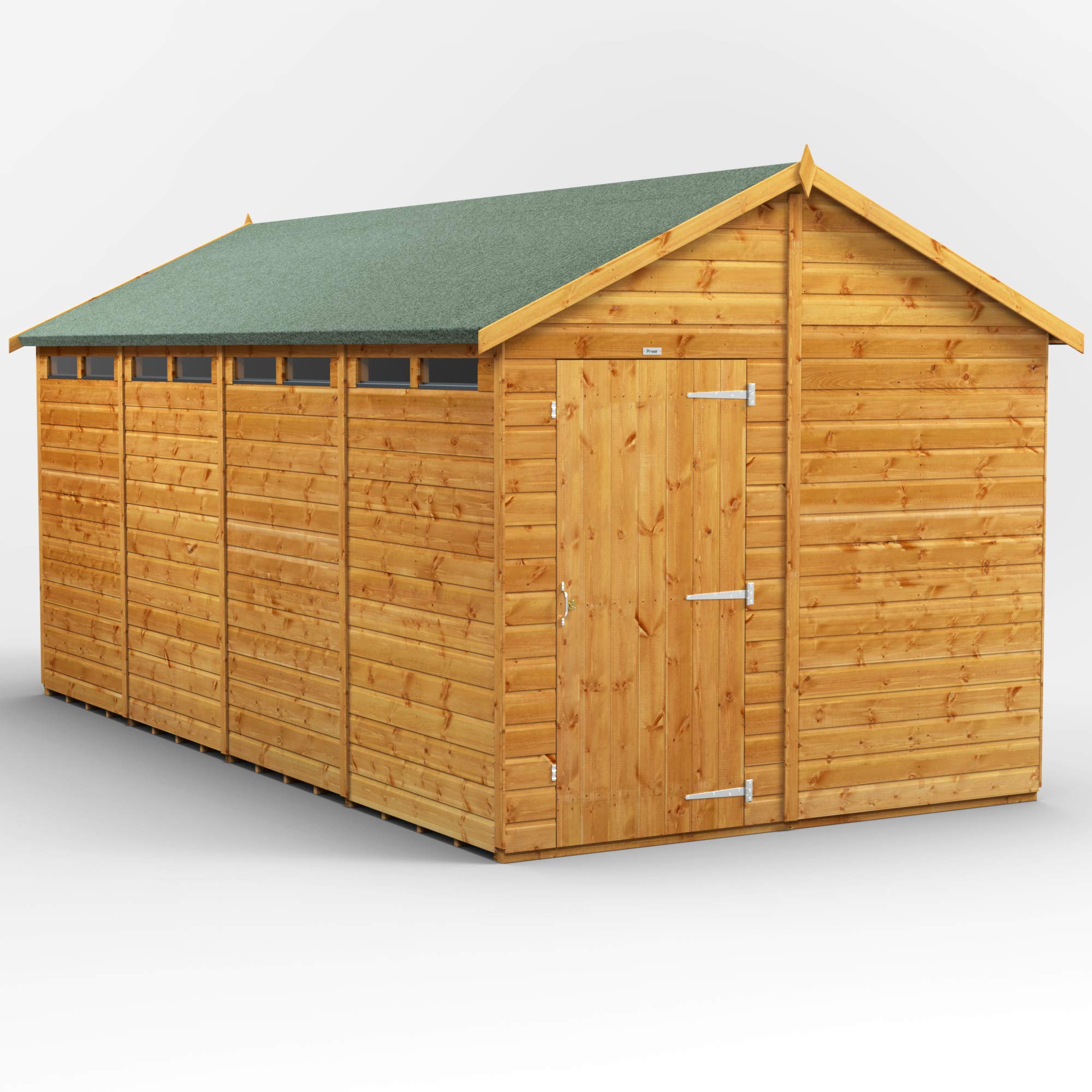 POWER High Grade Premium Apex Garden Wooden Shed with Security Features, PVC Window Sills, Door & Window Flexibility, made from Extra Thick Timber & Toughened Glass — view 22