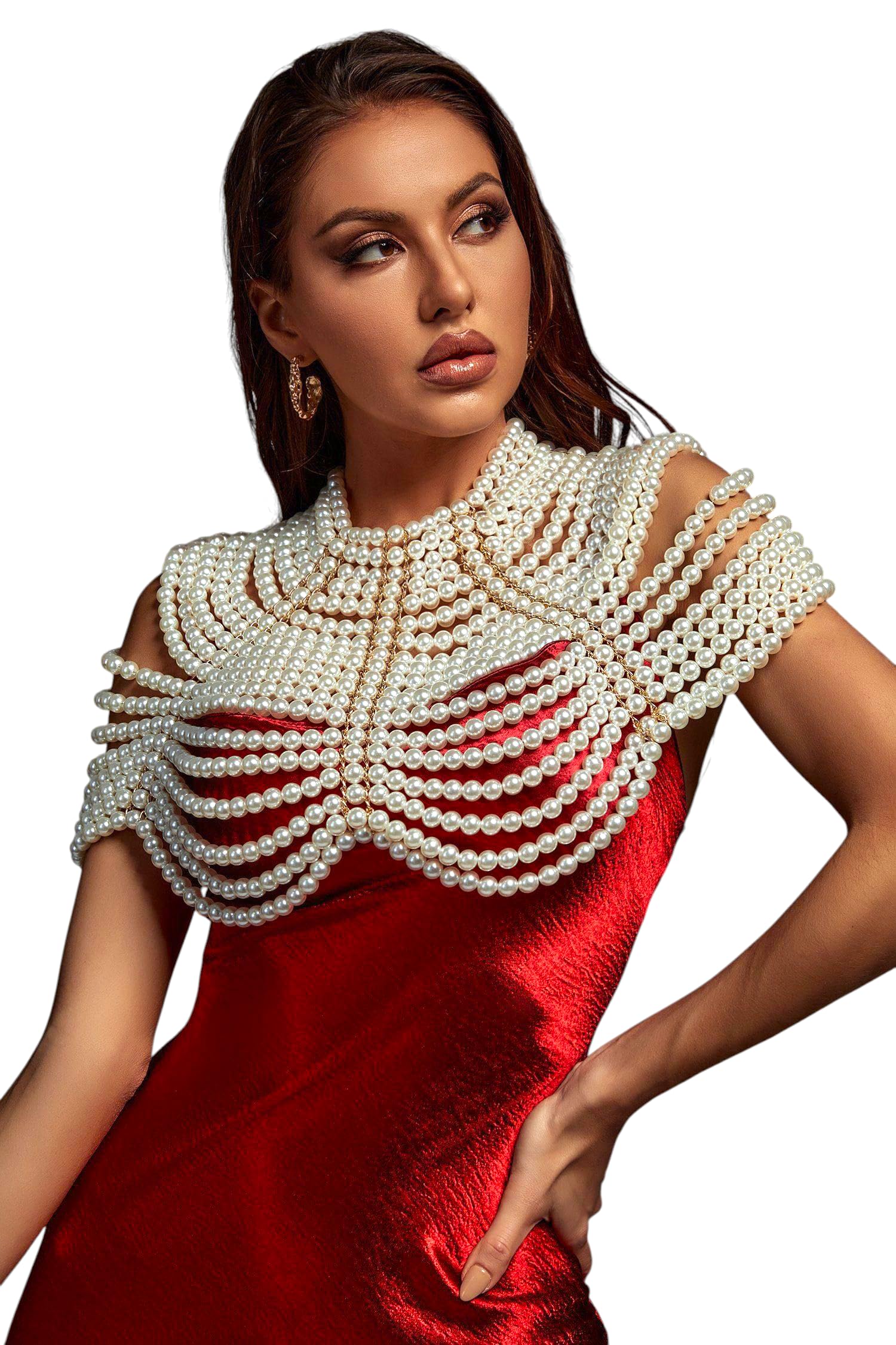 Embellished Ethnic Cover-Up for WomenHandcrafted Pearl Hand-Beaded Cape Poncho with Cut-Sleeve Shoulder Design, This Embellished Cover-up Pairs Beautifully. White-image-33