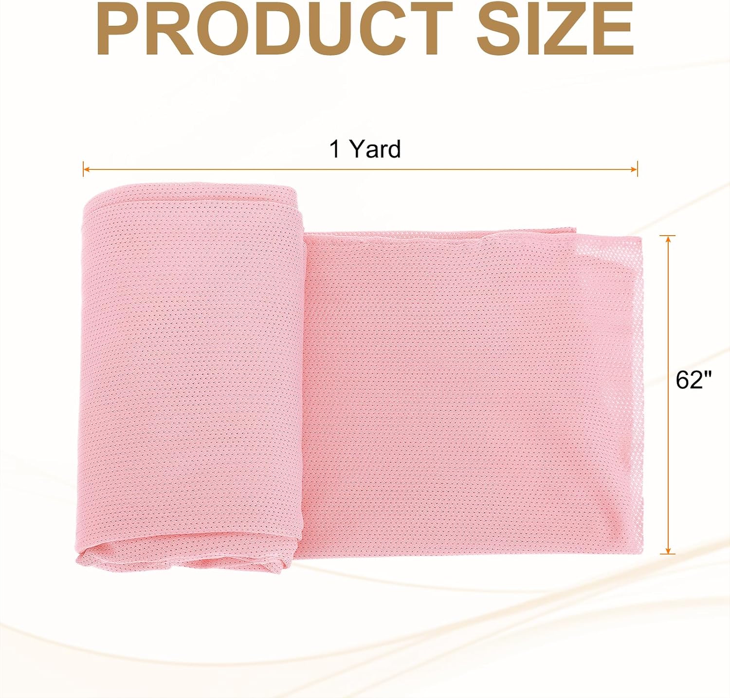 PATIKIL 62 Inch Wide Mesh Fabric Slightly Stretchy, Polyester Micro Mesh Jersey Fabric for Sewing Backpack Pocket and Straps, Netting Clothes, Shopping Bags, Light Pink 1 Yard