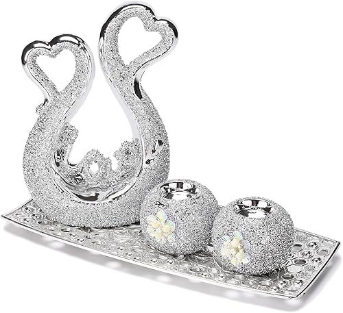 Miniatura 5 de NYMYHE Glam - Estatua de manzana de cerámica con placa creativa moderna ornamento coleccionable sala de estar dormitorio, mesa de café, oficina,