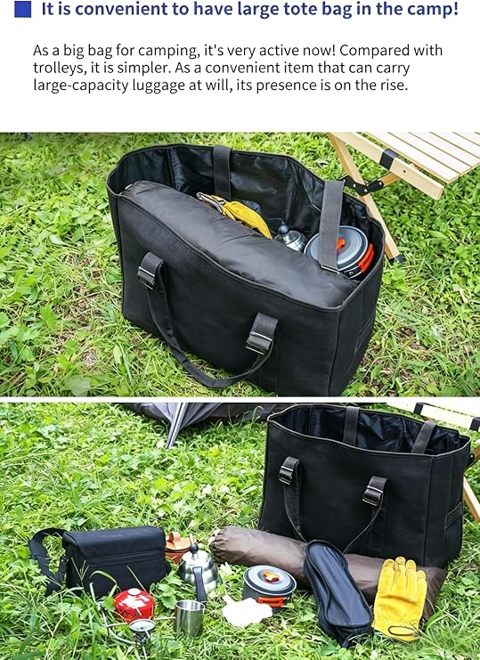 Amazon.co.jp: 大型収納 トートバッグ キャンプ カバン ビッグ 大容量