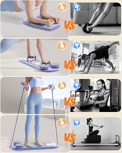 Miniatura 4 de Tabla de pilates, juegos de reformadores de pilates, máquina de pilates 15 en 1, tablero abdominal multifuncional para entrenamiento de oficina en