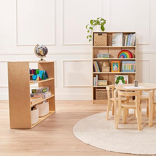 Miniatura 31 de ECR4Kids Streamline Armario de almacenamiento de 3 estantes, 36 pulgadas de alto, pantalla de doble cara, gris lavado Natural,Blanco Cal,Gris (Grey