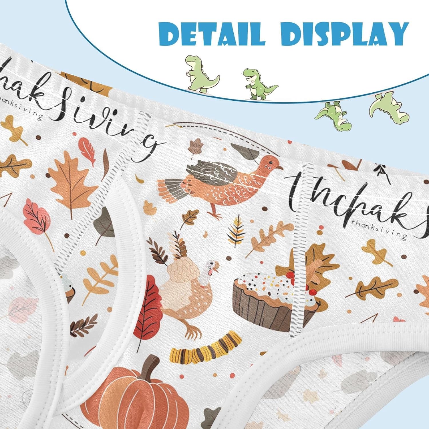 visesunny Boys Cotton Underwear Thanksgiving Chicken Cake Printed Toddler Soft Training Briefs Size 2T-8Y for Kids