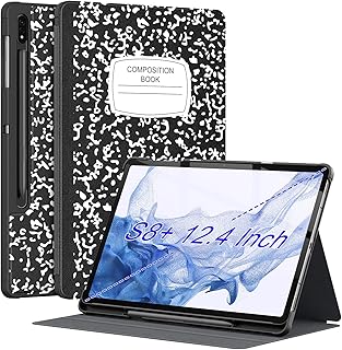Case for Samsung Galaxy Tab S8 Plus/S7 Plus 12.4 Inch with S Pen Holder, Ultra Slim Protective case Smart Cover with Auto Sleep/Wake for Galaxy Tab S8+ 2022 /Tab S7+ 2020 Tablet, Book