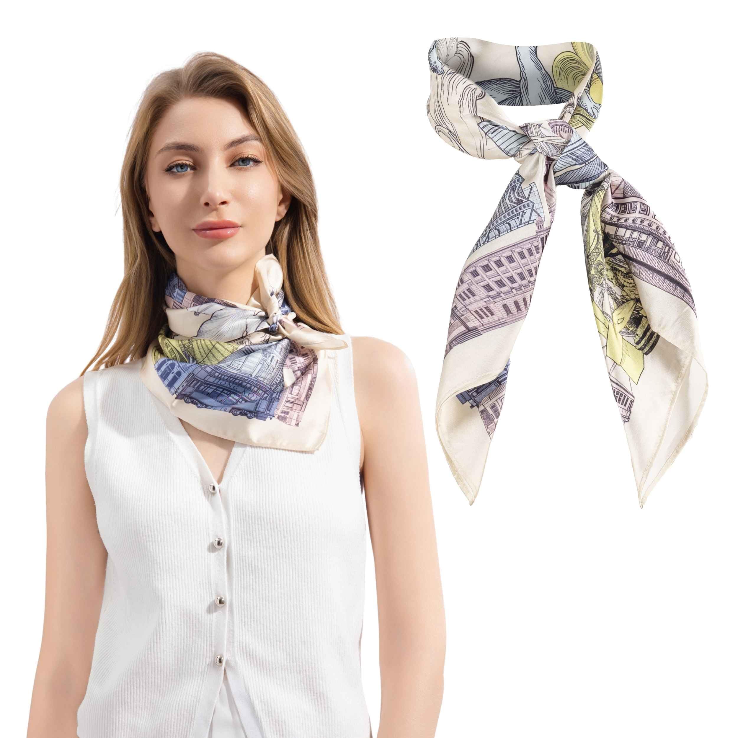Sustainable Scarf Neck Scarf for Women, 27.5 x 27.5