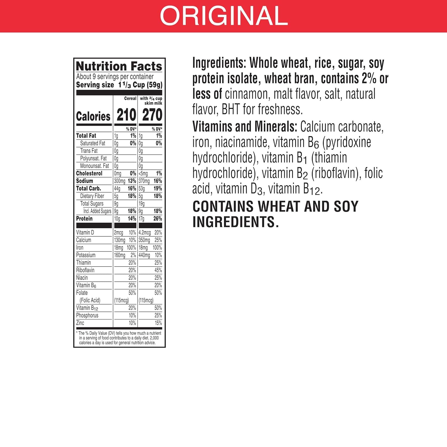 Special K Protein Cold Breakfast Cereal, 10g Protein, 11 Vitamins and Minerals, Family Size, Original Multi-Grain Touch of Cinnamon, 19oz Box (1 Box)