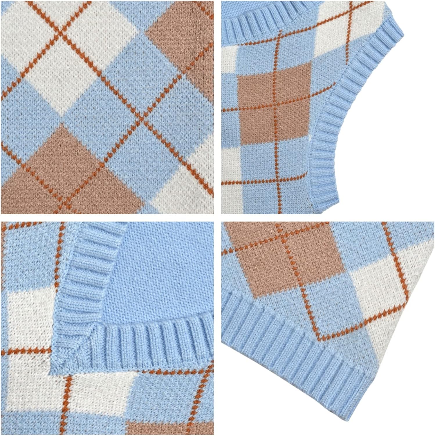 Hyipels Women's Sweater Vest,Y2K Sleeveless Pattern Preppy Style Knitted Crop Tank Top for Girl - Image 5