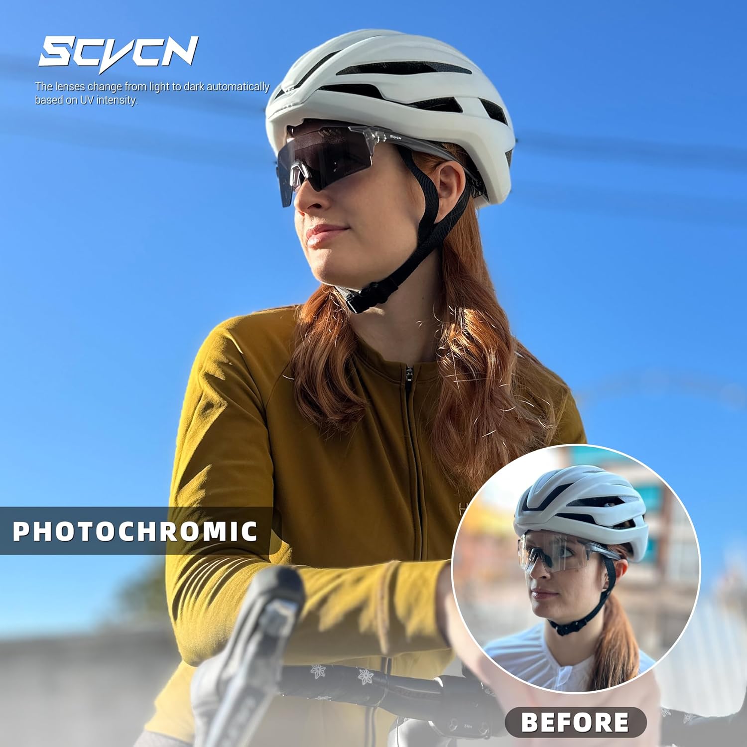 SCVCN Photochromic Cycling Glasses UV400 Protection for Women Men Sports Glasses TR90 MTB Running Mountain Bike S9A2 - Image 2