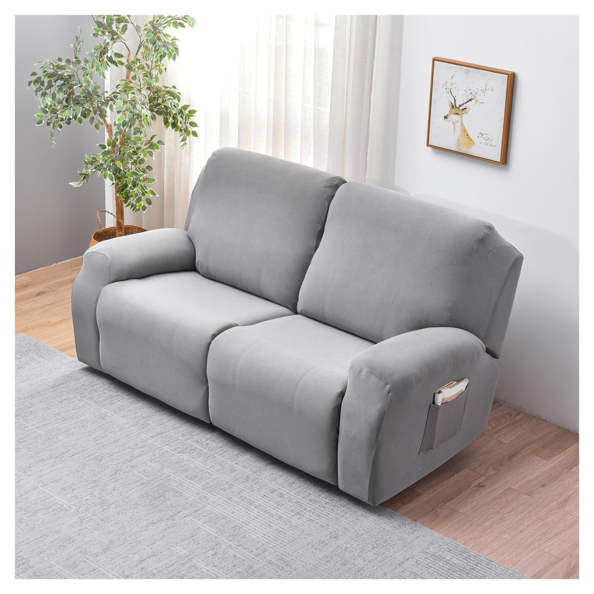 Funda De Sofá Relajante Reclinable Elástica De 2 Plazas, Funda De Sofá Relajante Reclinable Universal con Bolsillos, Funda De Silla Lavable De 6 Piezas, Fundas De Sofá De Masaje Eléctrico(#5)