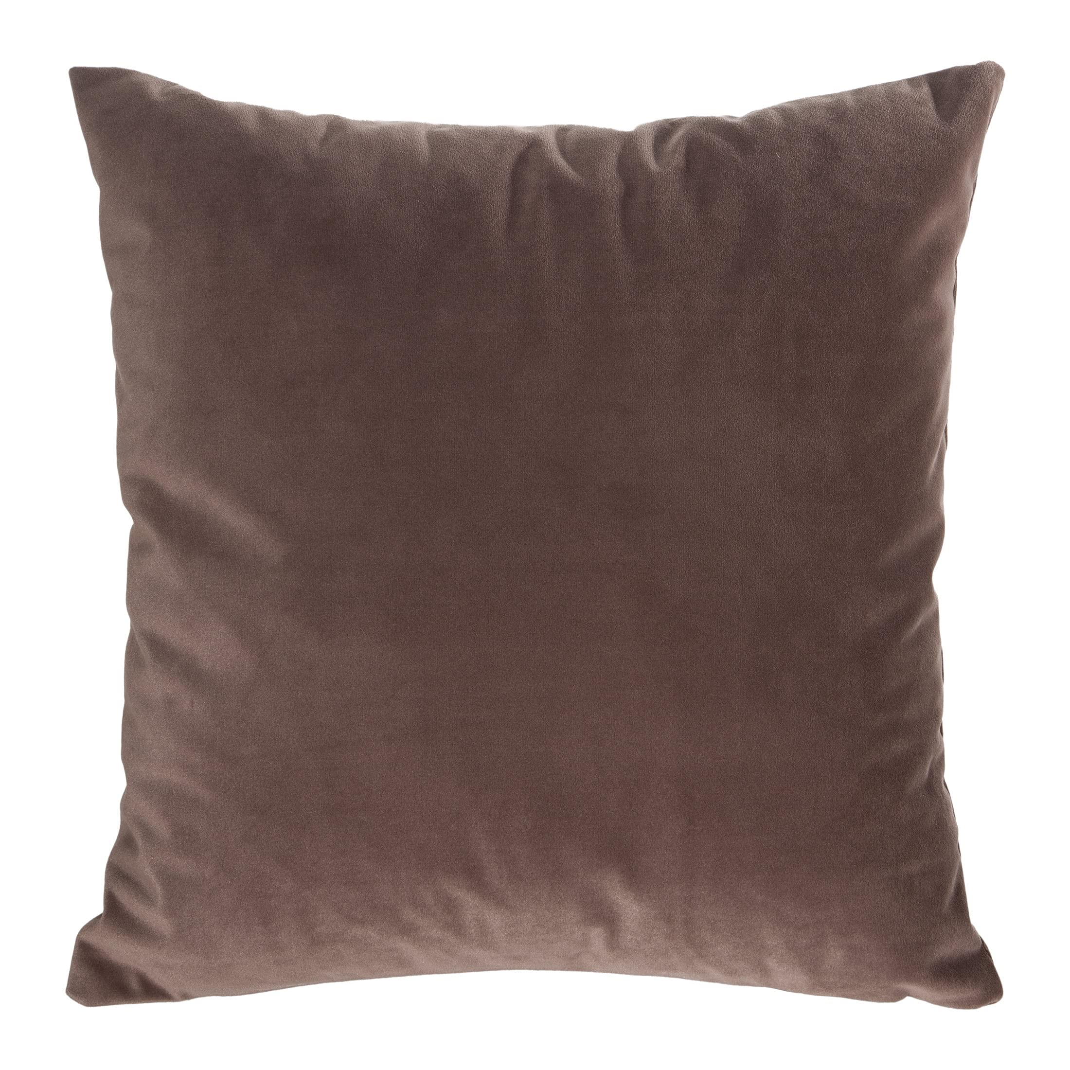 Eurofirany Velvet Kristi Cushion Cover Sofa Cushion Decorative Cushion 1 Piece 45 x 45 cm (Coffee), 45 x 45 cm (Pack of 1)