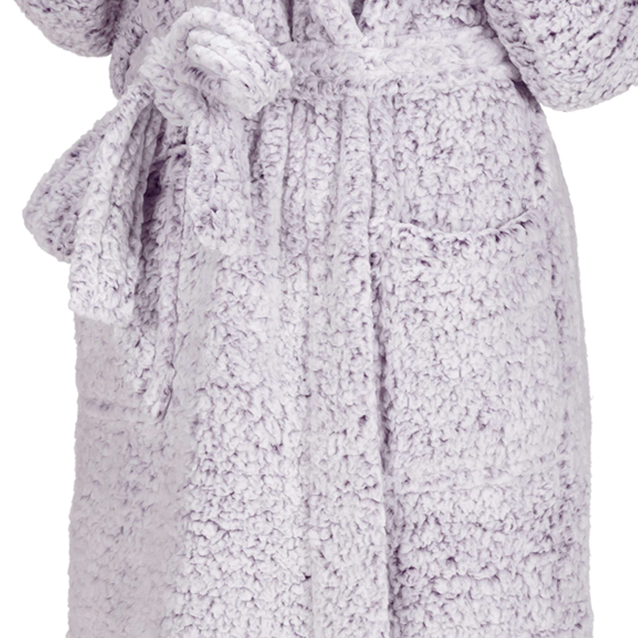 MONHOUSE Womens Bath Robe - Premium Super Soft & Cosy Long Bathrobe - Ladies Thick Flannel Luxury Housecoat - Shearling Spa Gown for Her - Dark Purple Shealing UK 20-22