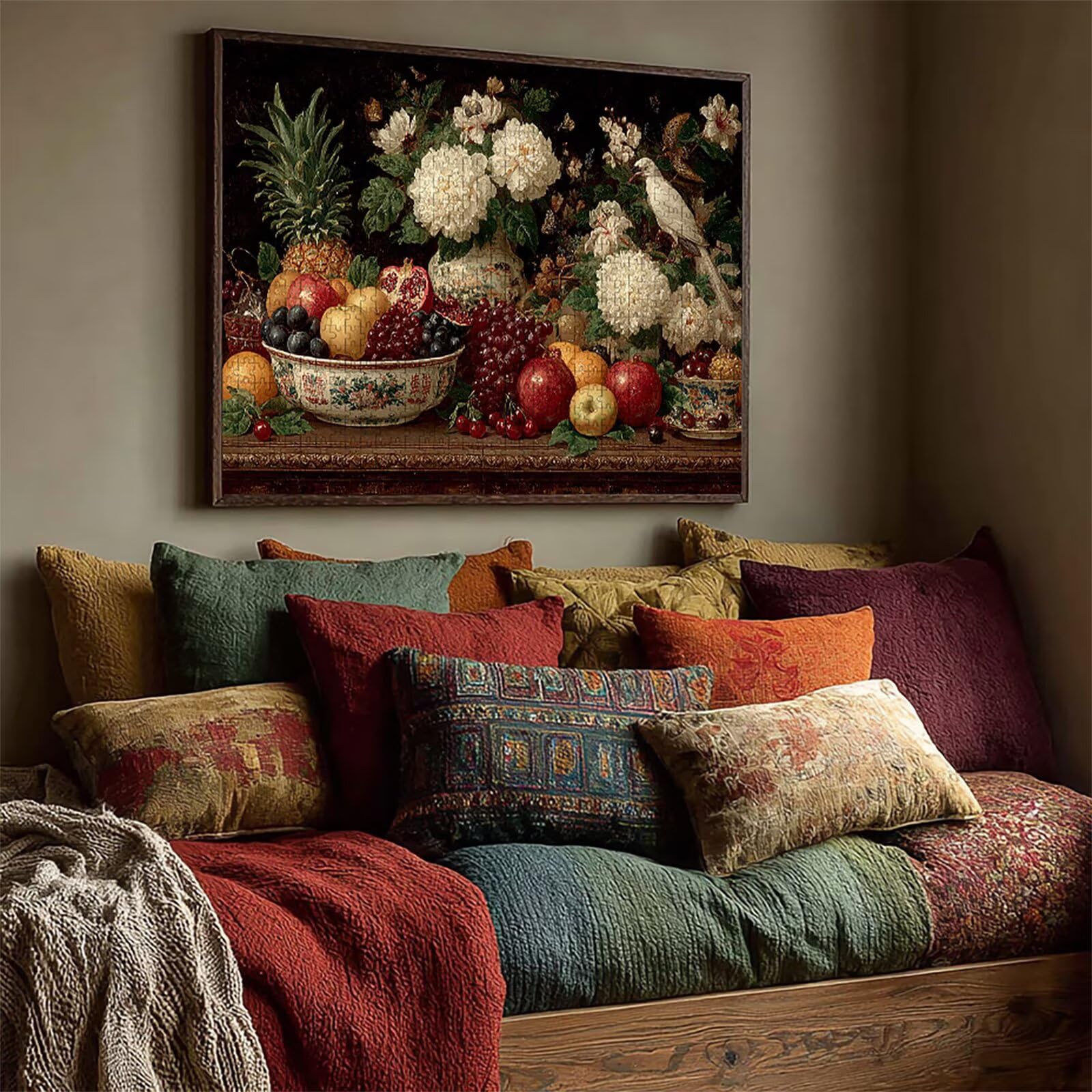 Puzzle Arte con Scatola Frutta, Flower Puzzle Legno 3000 Pezzi Adulti 122x81cm, Attività di Intrattenimento ad Alta Difficoltà, DIY Classici Gioco, Jigsaw Per Tutta La Famiglia, Estate Regalo, N-3026