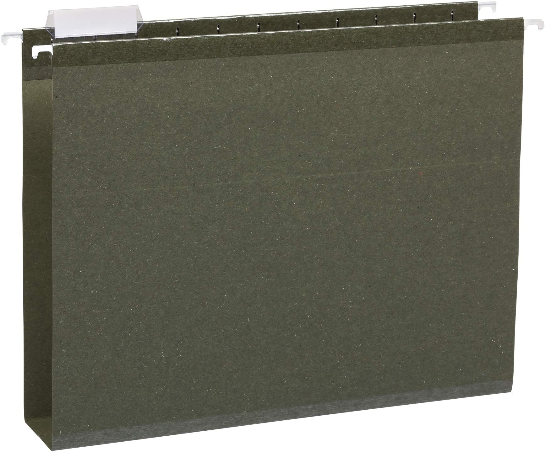 Amazon Basics Hanging File Box Bottom Heavy Duty, 2Inch Expansion, Green, Letter, 25Pack