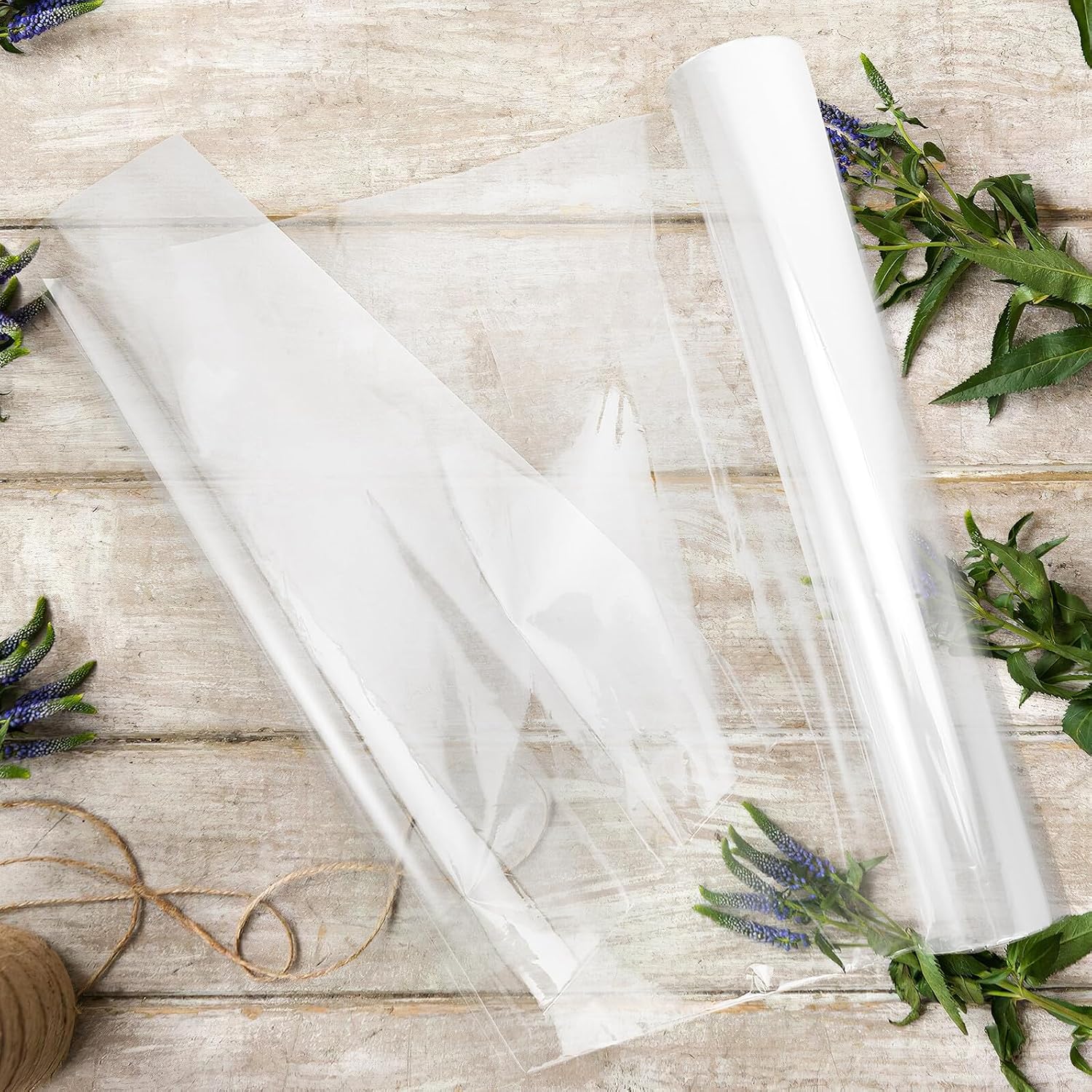 Veemoon Waterproof Flower Wrapping Paper Roll, 40cm X 30m White Dot Cellophane Film for Florists and Bouquet Packaging, Floral Wrap for Weddings, Birthdays, and DIY Crafts