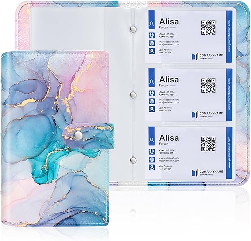 Rouidr Soporte para tarjetas de crédito, cartera para tarjetas RFID para mujeres, organizador delgado de cuero para tarjetas de crédito con 96