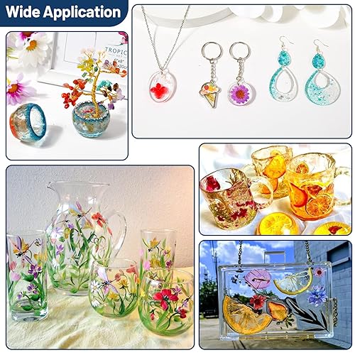 Miniatura 7 de Cristal transparente de resina UV, 2 unidades de 3.53 oz (3.53 onzas) mejoradas, pegamento de resina epoxi UV, tipo duro, curado rápido, luz solar,