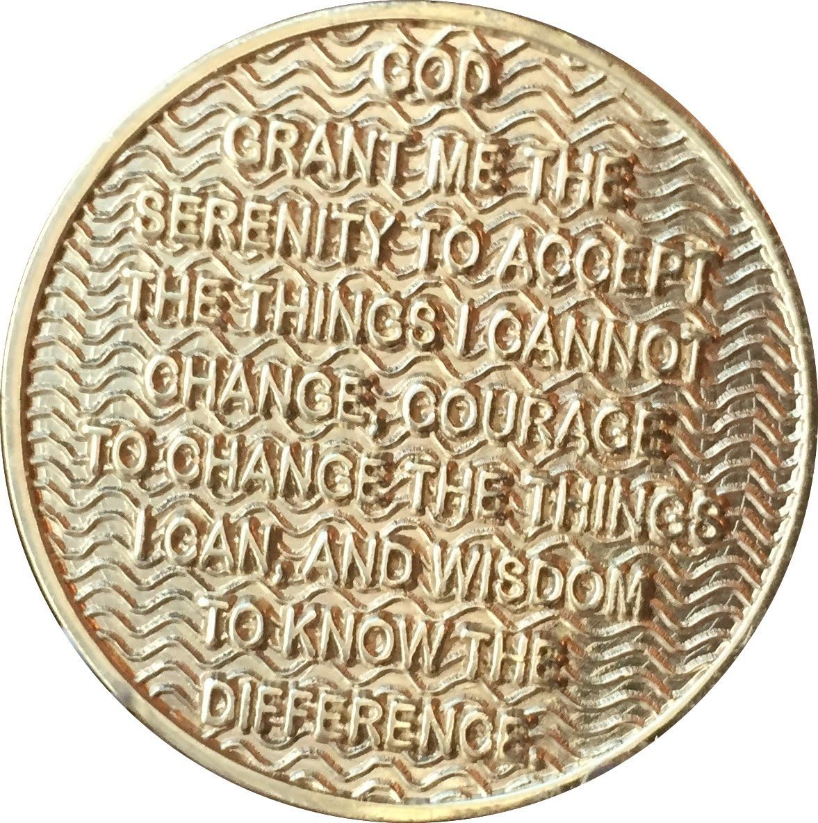 RecoveryChip 2 Year AA Medallion Reflex Polished Bronze Serenity Prayer Chip II image 3