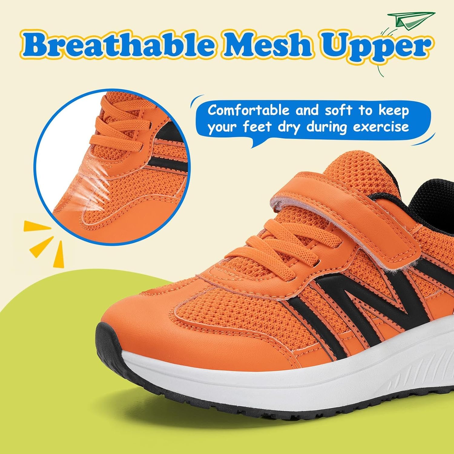 Boys Wide Toe Box Sneakers Girls Tennis Running Shoes Breathable Walking Trainers for Kids - Image 4