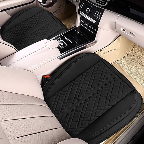 Miniatura 9 de Paquete de 2 fundas de asiento de automóvil para parte inferior del asiento delantero del automóvil, protector de cojín de cuero sintético de alta