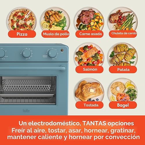 Miniatura 5 de bella Horno tostador Air Fry, 7 opciones de cocción preestablecidas, bandejas revestidas EverGood aptas para lavavajillas, apagado automático de 60
