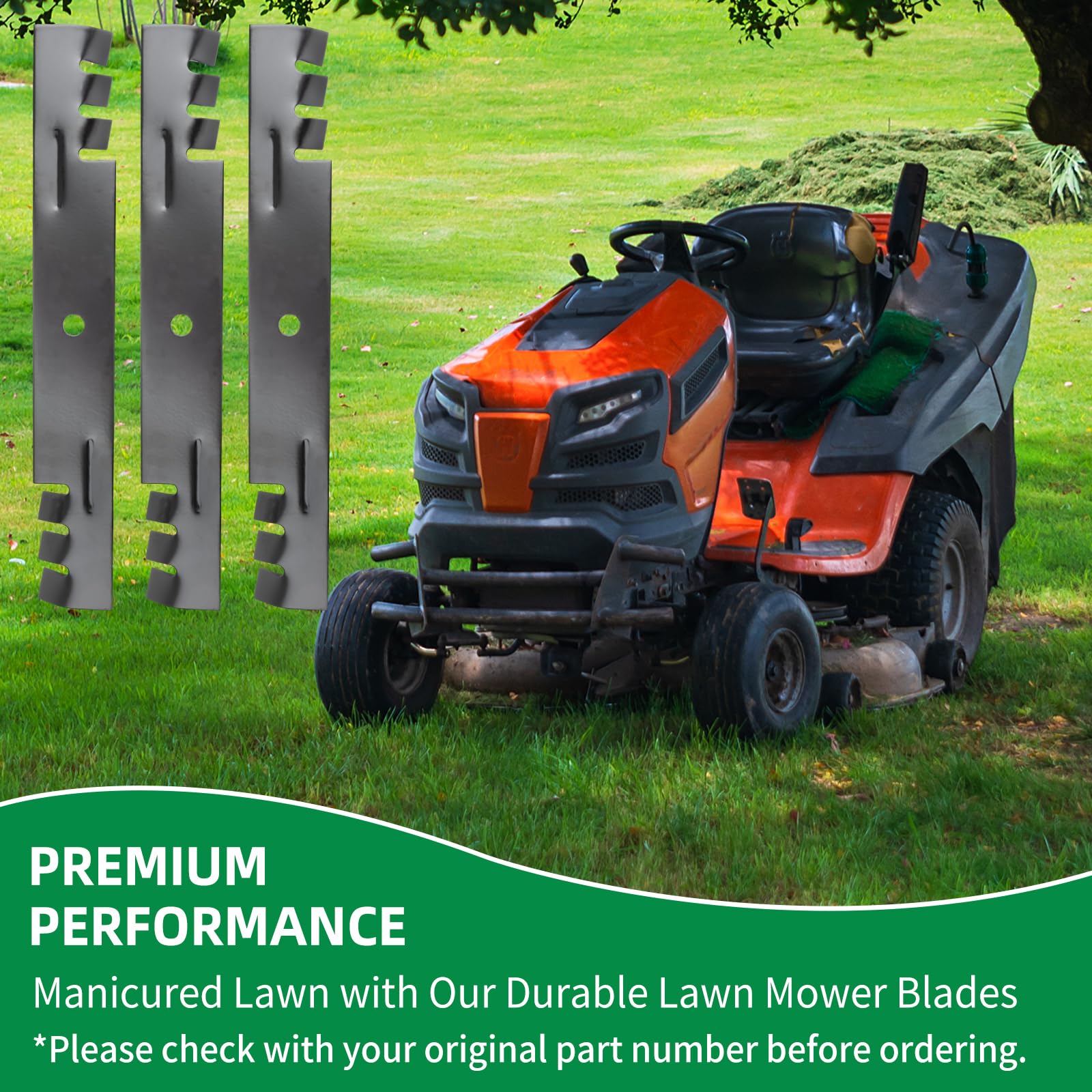 Cuchillas de cortacésped 482878 para cortacésped de cubierta de 36 y 52 pulgadas, cuchillas de mantillo 481711 compatibles con A riens Zoom 2252, Gravely Promaster 152Z, reemplaza Scag 481707