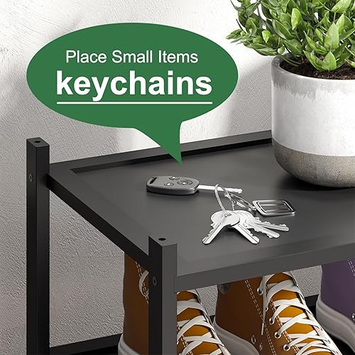 Vista 41 de Zapatero de bambú para entrada, apilable de 2 niveles, plegable, natural, organizador de zapatos para armario de pasillo, zapateros independientes