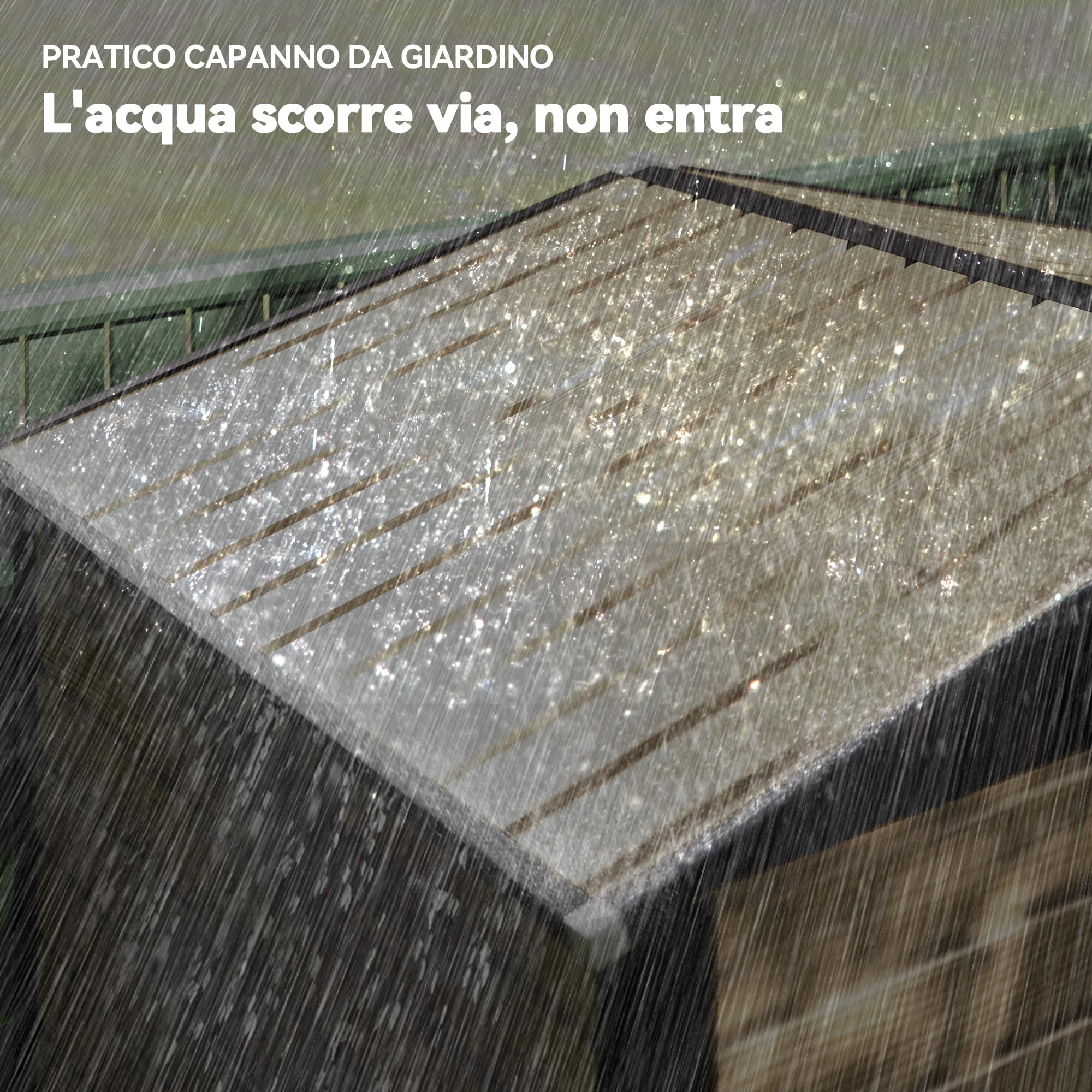 Outsunny Casetta da Giardino 1.9x1.3 m Acciaio Capanno Porta Attrezzi Lamiera Prese d'Aria Catenaccio Quercia