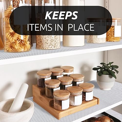 Miniatura 7 de RAY STAR Revestimiento de estante de 12 x 120 pulgadas para armarios de cocina, forro de gabinete no adhesivo lavable, forro de cajón de PVC para