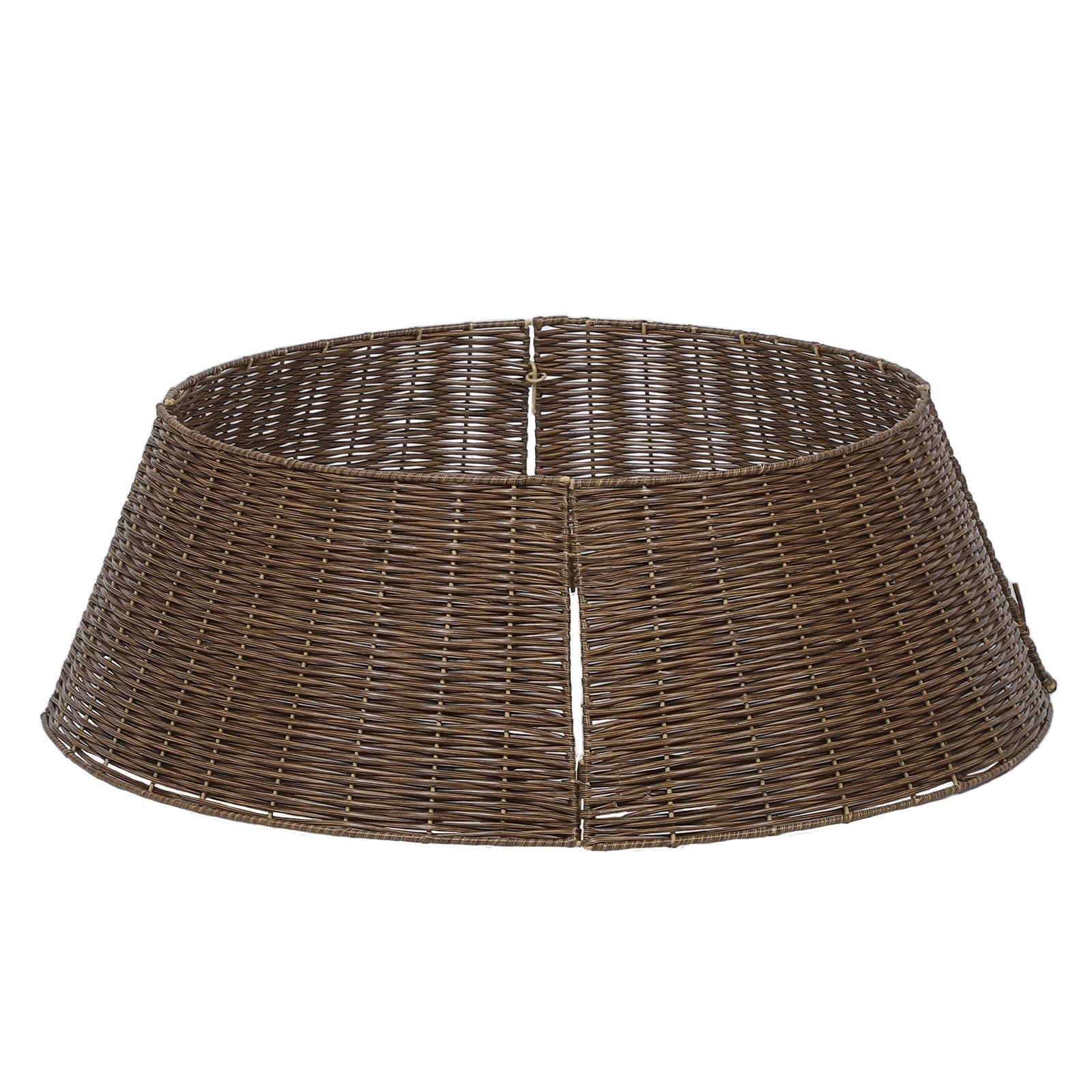 Cesta para base de árbol de Navidad de 65cm tejida a mano en plástico e hierro minimalista