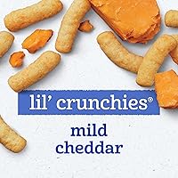 Vista 5 de Gerber Stage 3 Snacks de comida para bebés, Mild Cheddar Lil' Crunchies, Snacks para bebés, alimentación guiada por el bebé, paquete de 6