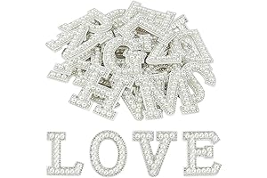 Morcheiong 26Pcs Pearl Rhinestone Letter Patches Self Adhesive A-Z, Stick on Pearl...