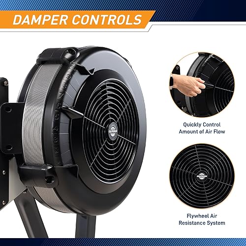 Miniatura 5 de Marcy Máquina de remo de resistencia al aire con ruedas de transporte