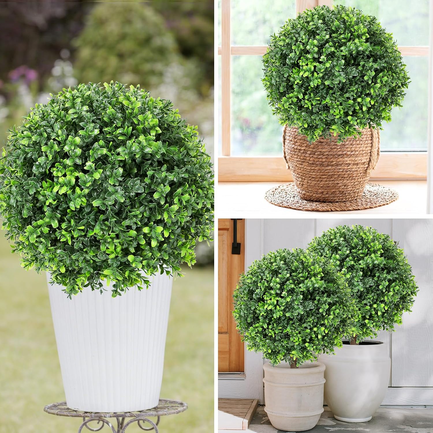 Best Faux plant - ​Artificial Boxwood Topiary Ball Tree 24