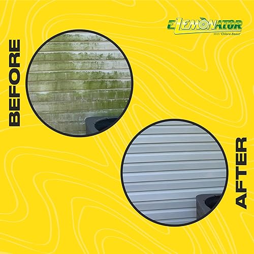 Miniatura 5 de Elemonator Tensioactivo de lavado doméstico para limpieza de revestimientos, techos y hormigón, aditivo blanqueador, jabón suave, 12 galón, 64 onzas