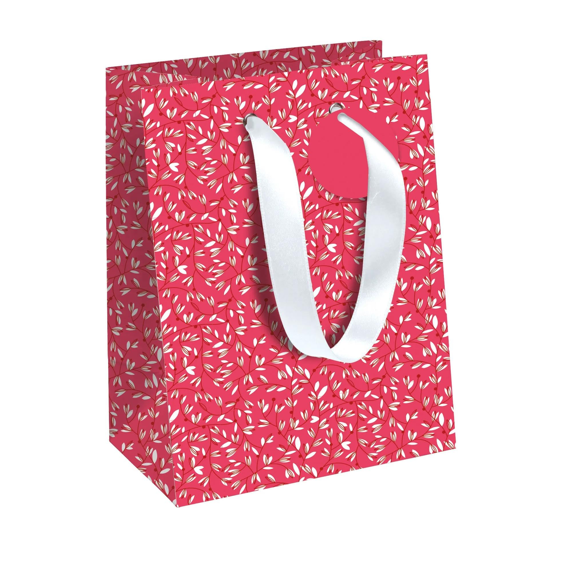 Clairefontaine 33850-3C - One Pack of 6 Kraft Gift Bags- Medium Size - Dimensions: 21,5x10,2x25,3cm - 210g - Flora- Ideal for : Books, Games, Small Gifts