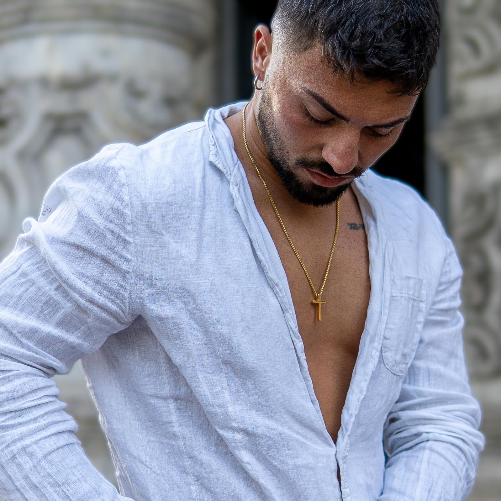 SERASAR Collier Premium Homme [Lord] | Acier Chirurgical Inoxydable 316L | Imperméable | Chaîne Solide | Fermoir Sécurisé | Trois Couleurs | Boîte à Bijoux Incluse