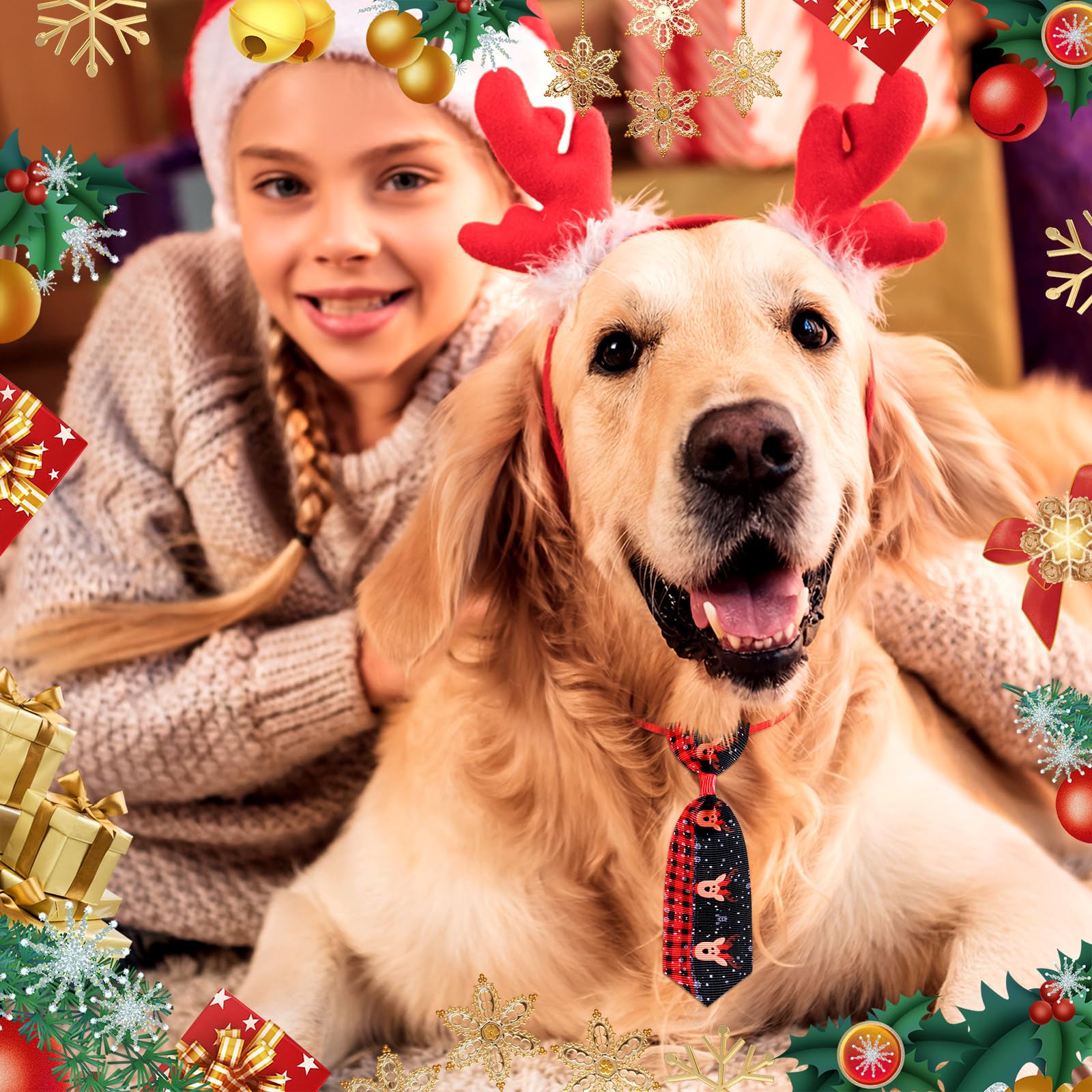 120 Stück Hunde-Fliege-Halsband-Set, Hundehalsbänder, verstellbares Hundezubehör für kleine Hunde, niedliche Hundehaarschleifen, Katzenfliege, Thanksgiving, Weihnachten (niedlicher Stil)